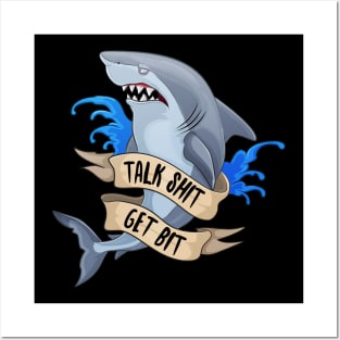 Talk Shirt Get Bit Sassy Shark Posters and Art